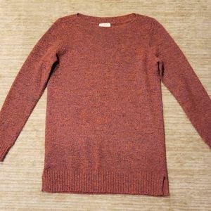 LOFT Sweater - Burgandy Marled Tunic - Sz M